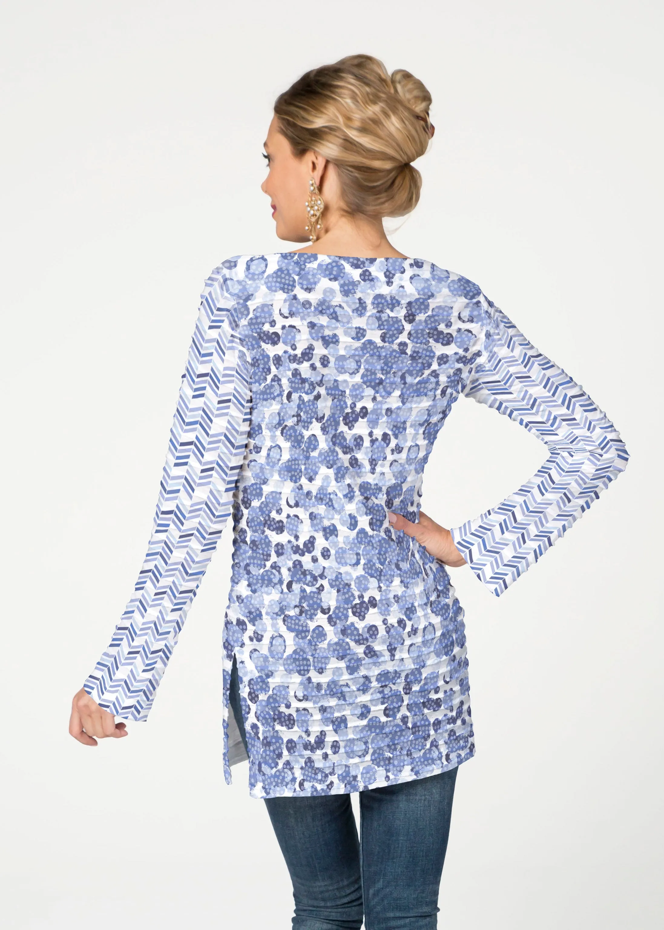 Oh Stamped  (7748) ~ Banded Boatneck Tunic