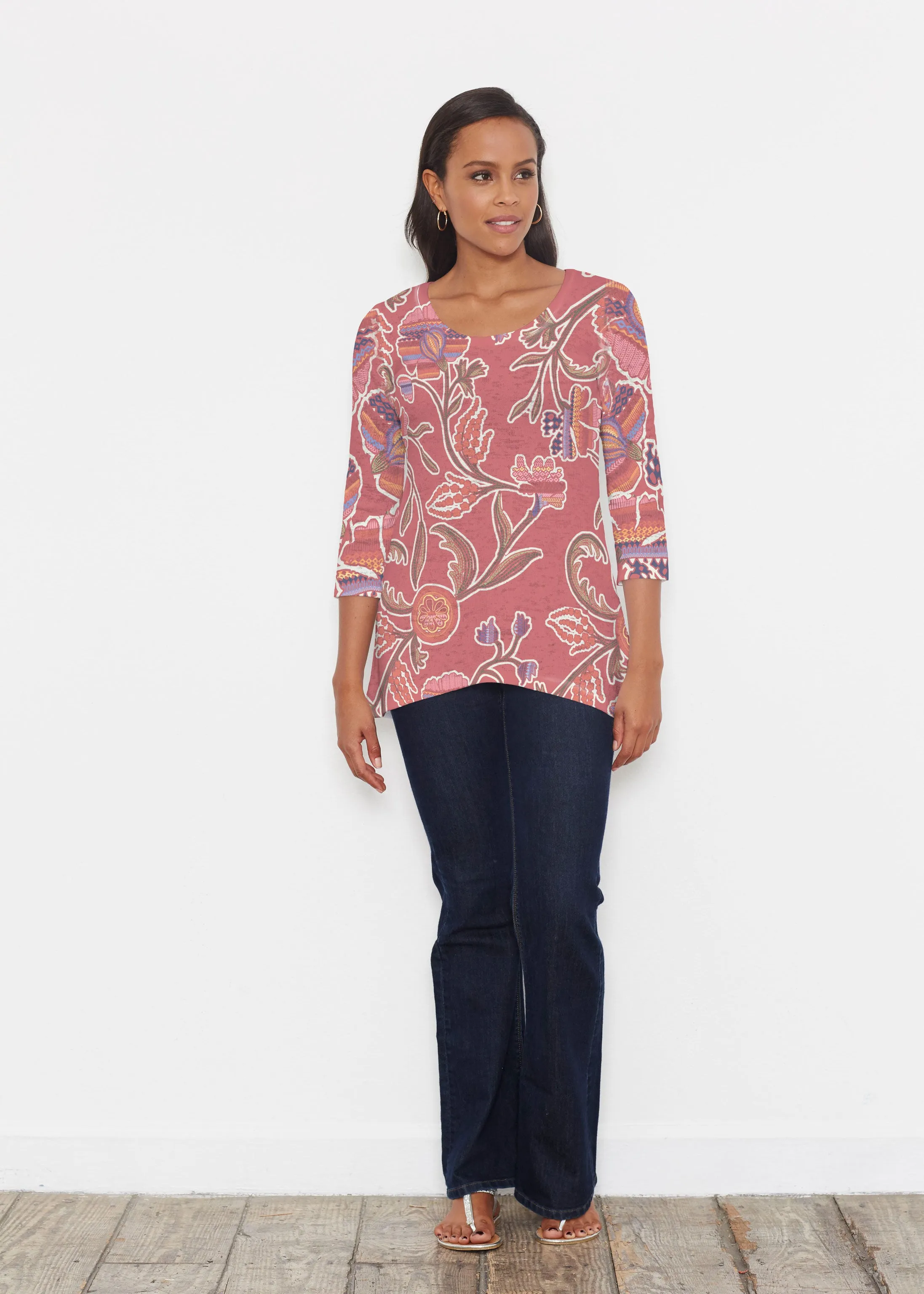 Patterns At Play Apricot (7826) ~ Katherine Hi-Lo Thermal Tunic
