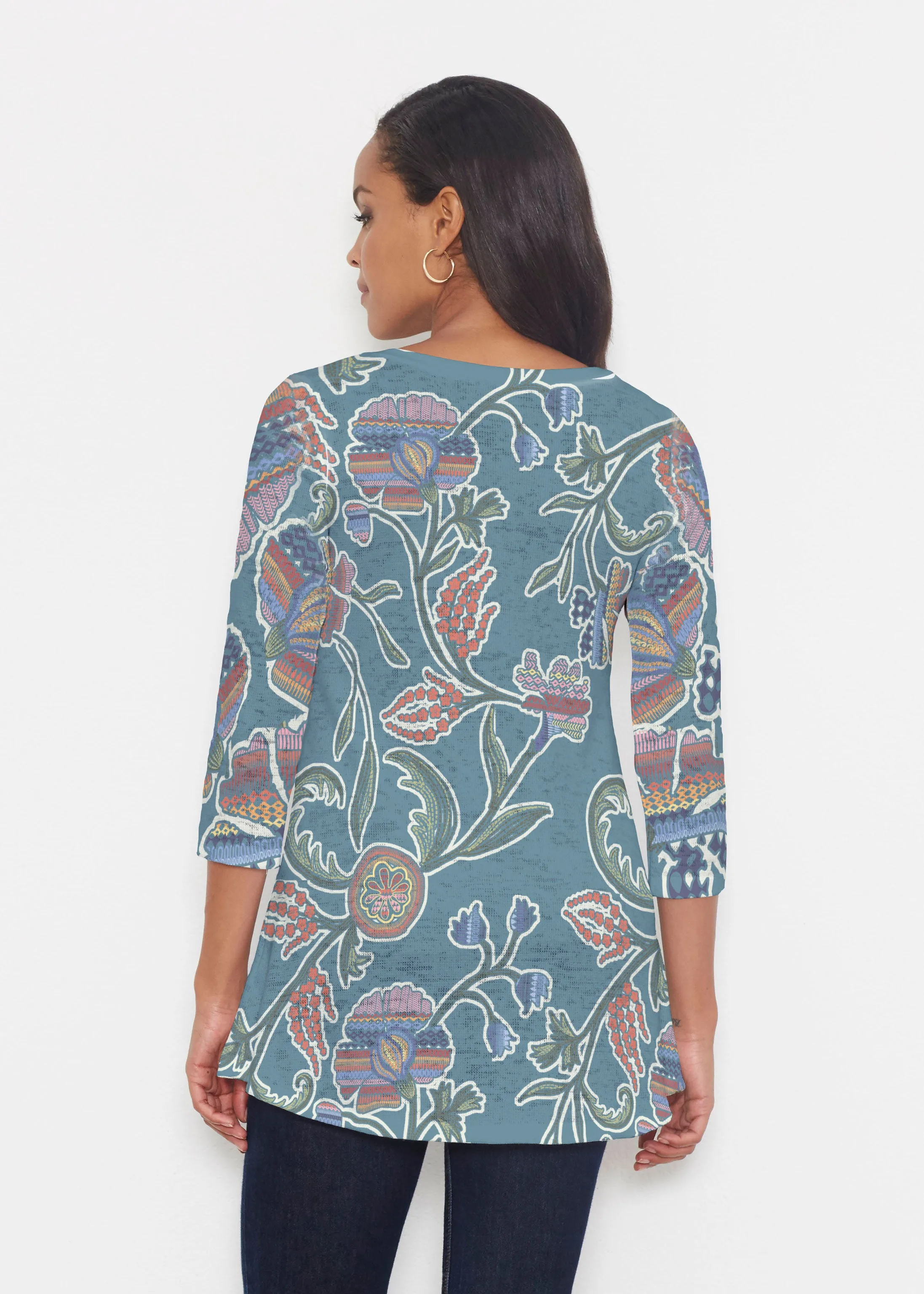 Patterns At Play Blue (7827) ~ Katherine Hi-Lo Thermal Tunic