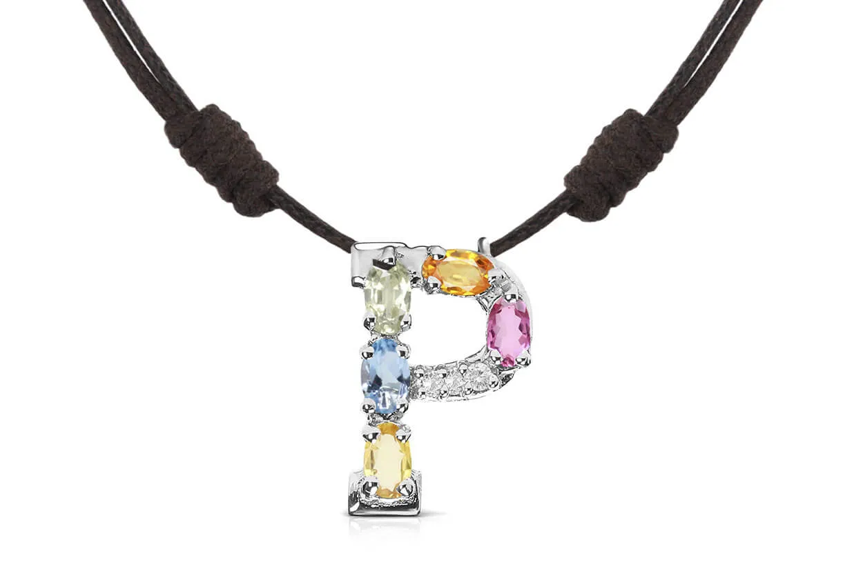 Pendant Letter P Initial 18kt Gold