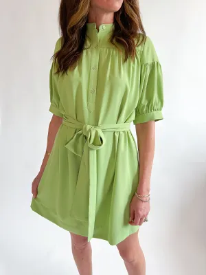 Pistachio Balloon Sleeve Dress