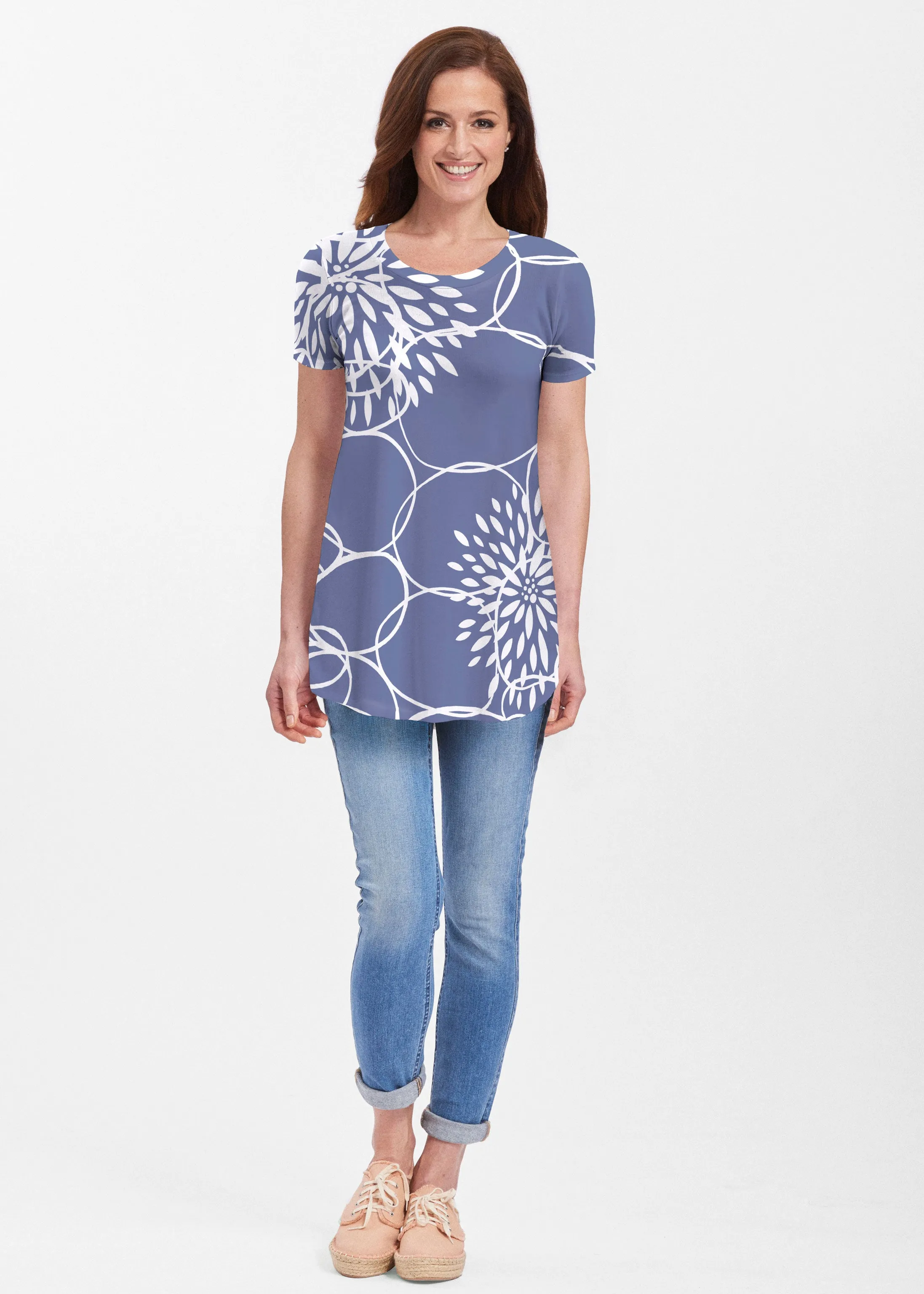 Reflection Navy (11040) ~ Butterknit Short Sleeve Tunic