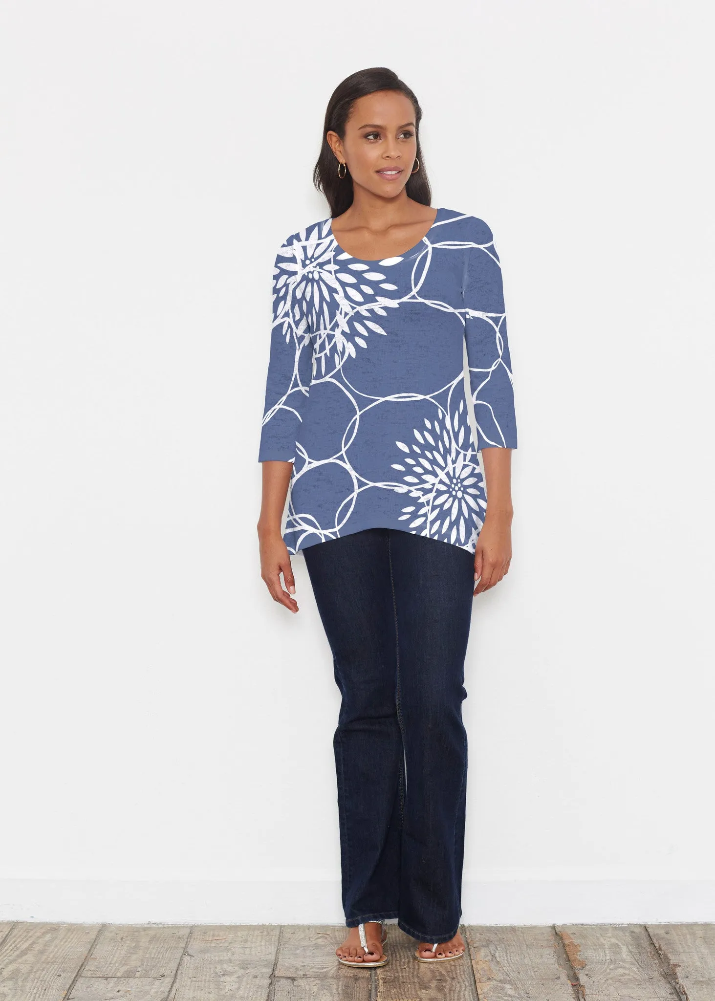 Reflection Navy (11040) ~ Katherine Hi-Lo Tunic