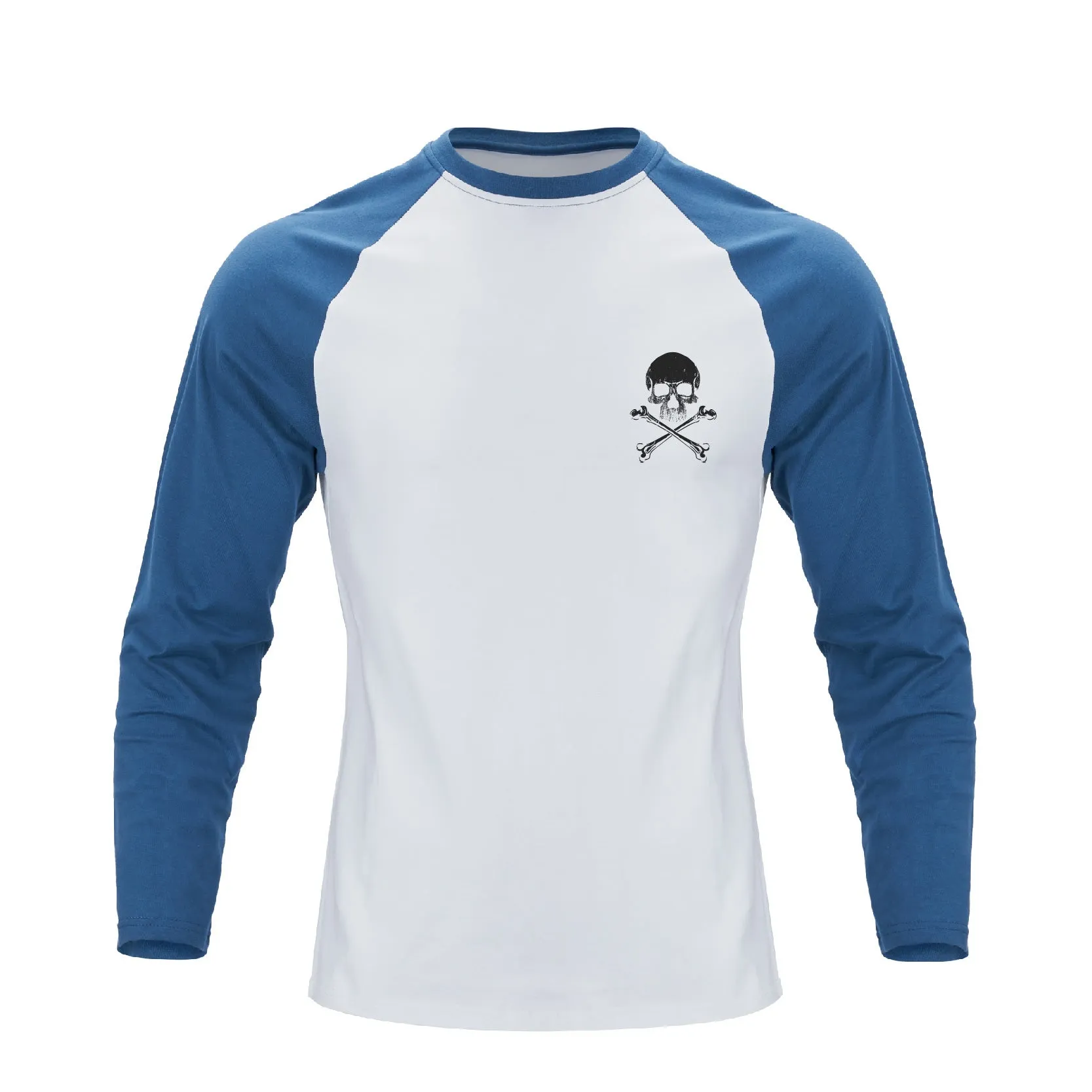 RETRO SKULL RAGLAN GRAPHIC LONG SLEEVE T-SHIRT