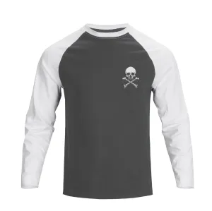 RETRO SKULL RAGLAN GRAPHIC LONG SLEEVE T-SHIRT