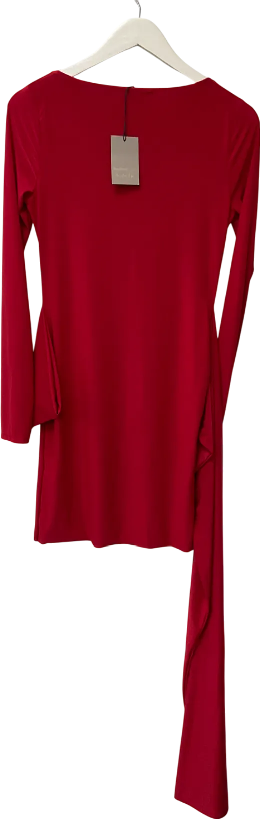 River Island Red Long Sleeve Tie Mini Dress UK 10