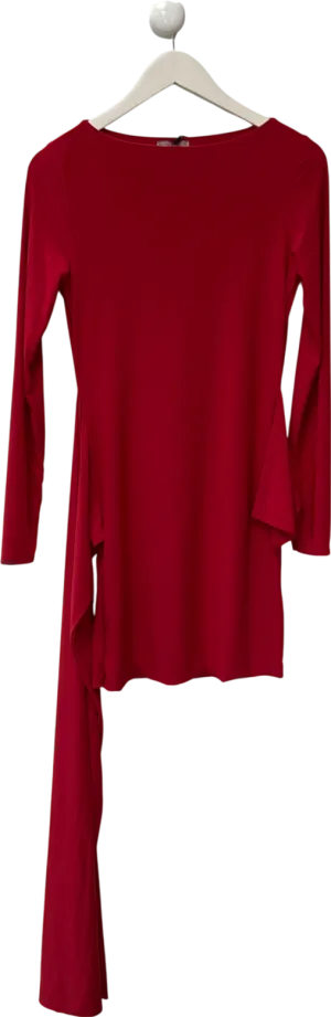 River Island Red Long Sleeve Tie Mini Dress UK 10