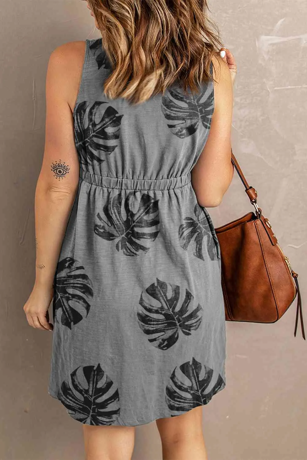 Rosie Buttoned Round Neck Sleeveless Mini Magic Dress