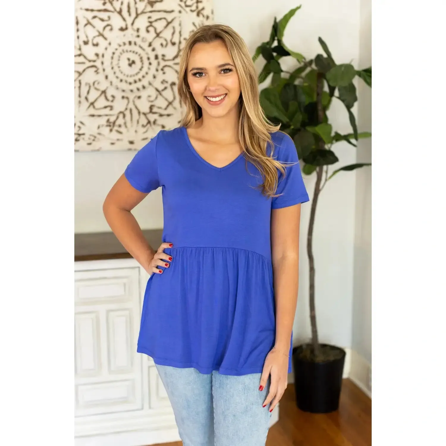 Ruffle Top - Royal Blue