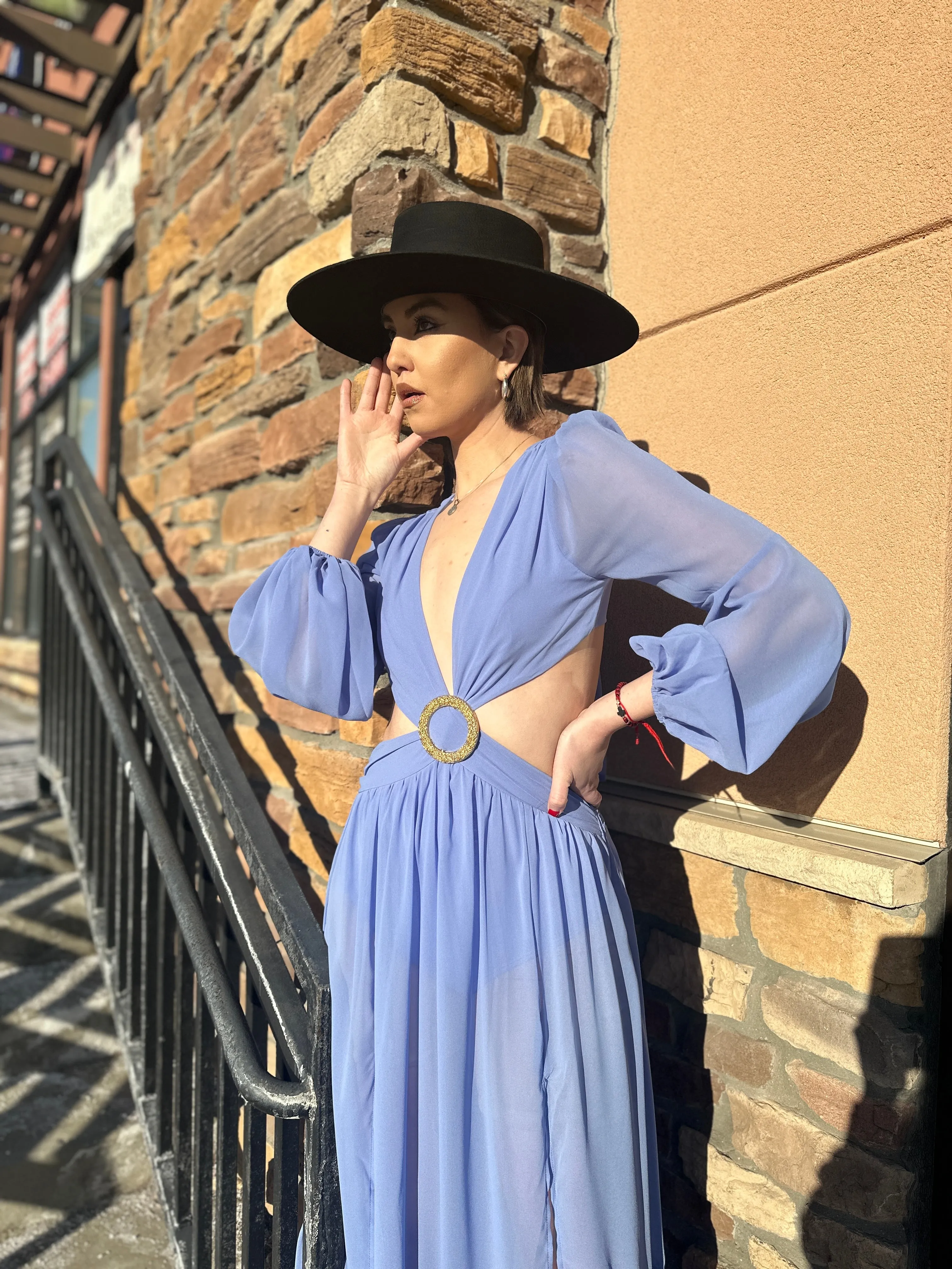 Salice Dusty Blue Long Dress