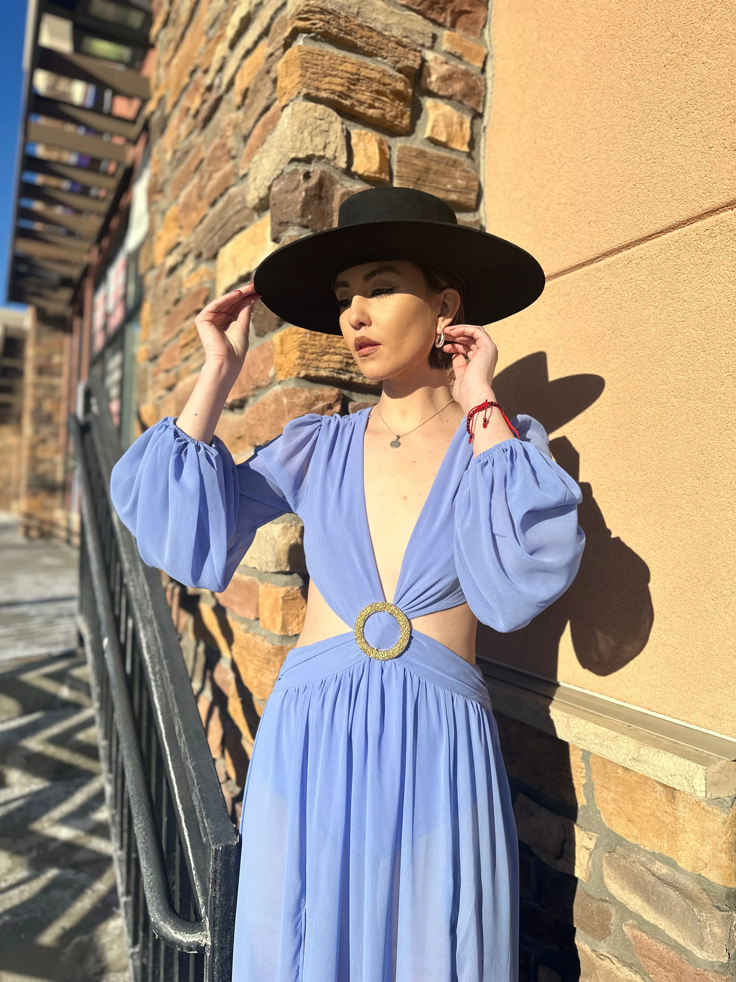 Salice Dusty Blue Long Dress