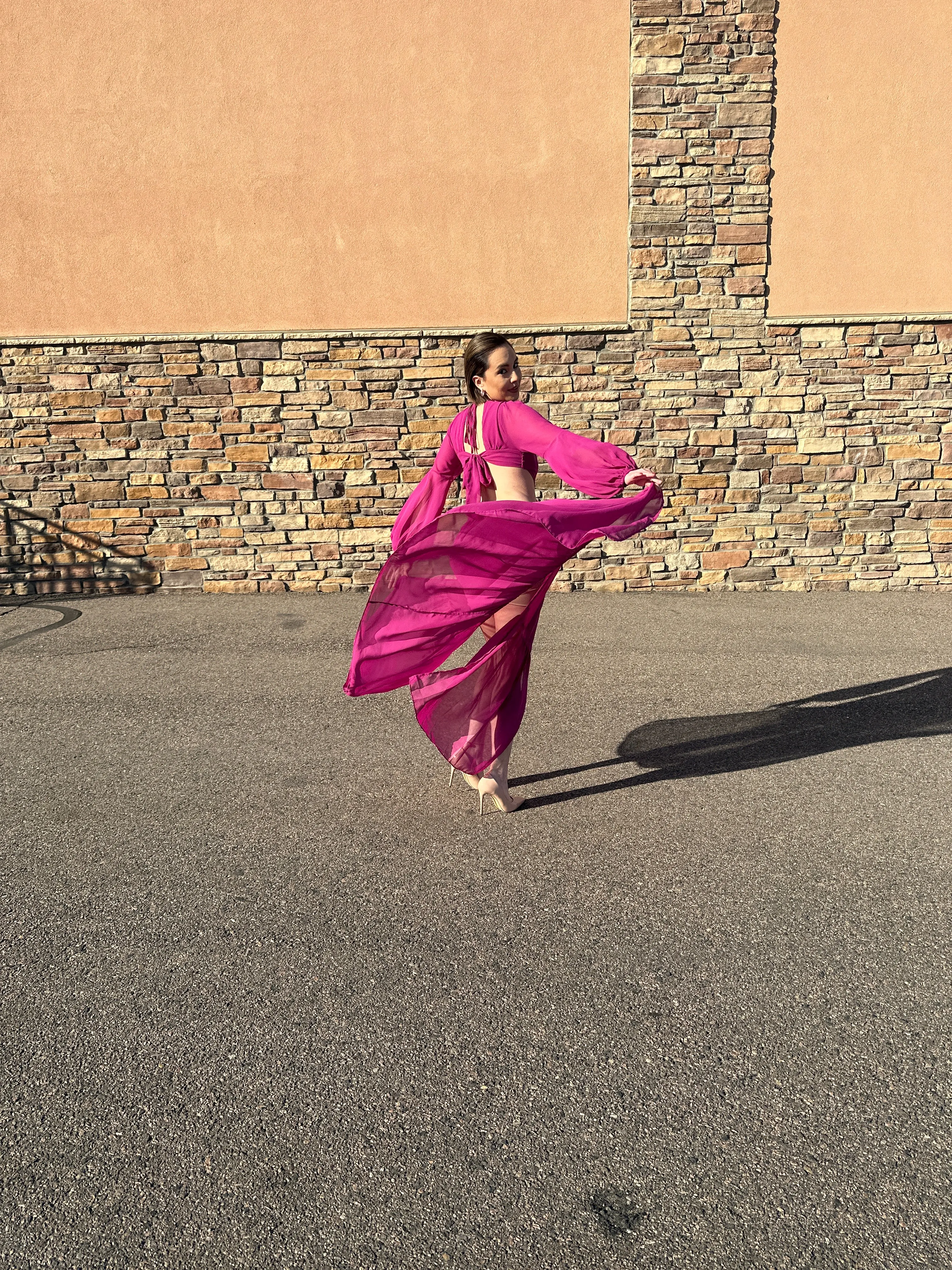 Salice Magenta Long Dress
