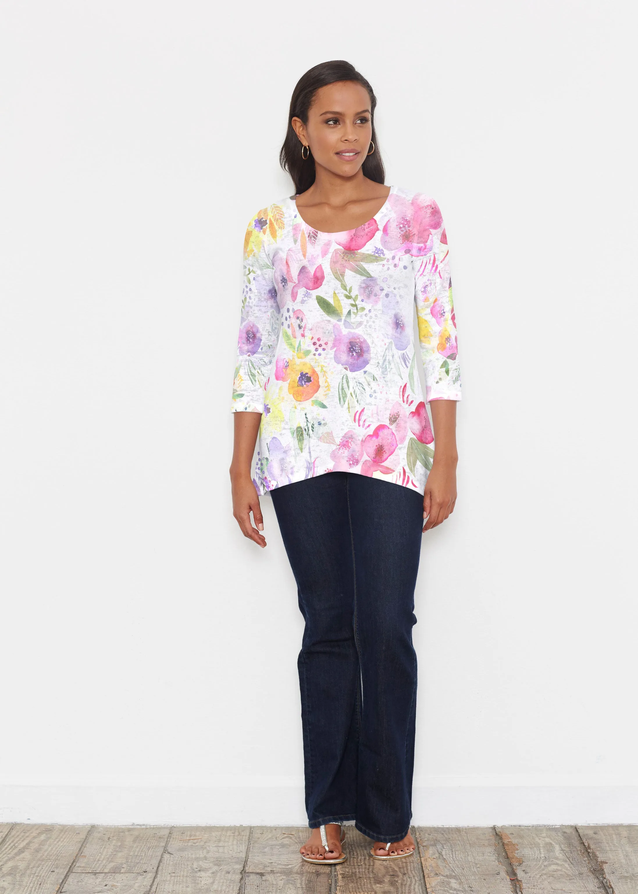 Spring Crush Pink (16061) ~ Katherine Hi-Lo Thermal Tunic