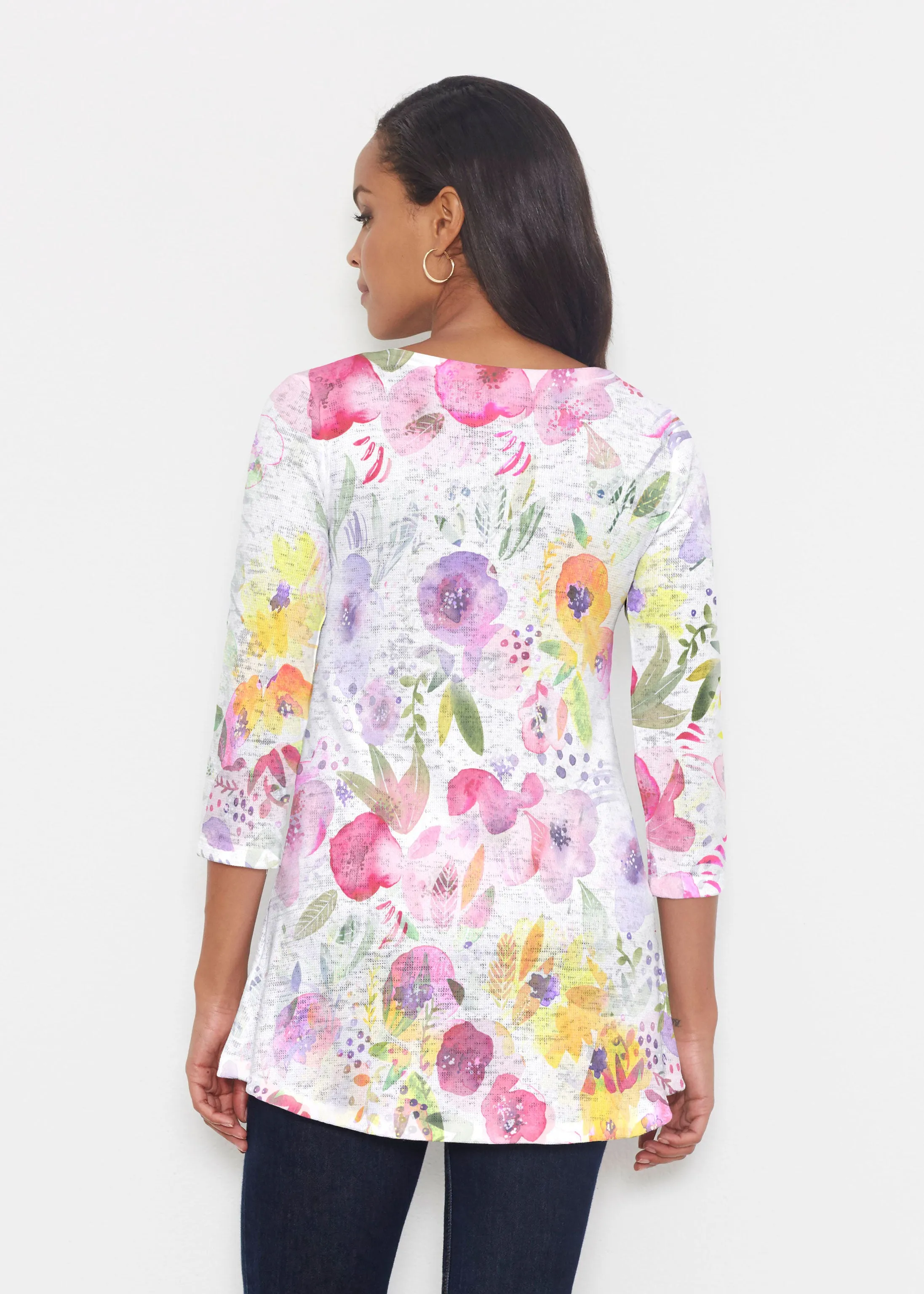Spring Crush Pink (16061) ~ Katherine Hi-Lo Thermal Tunic