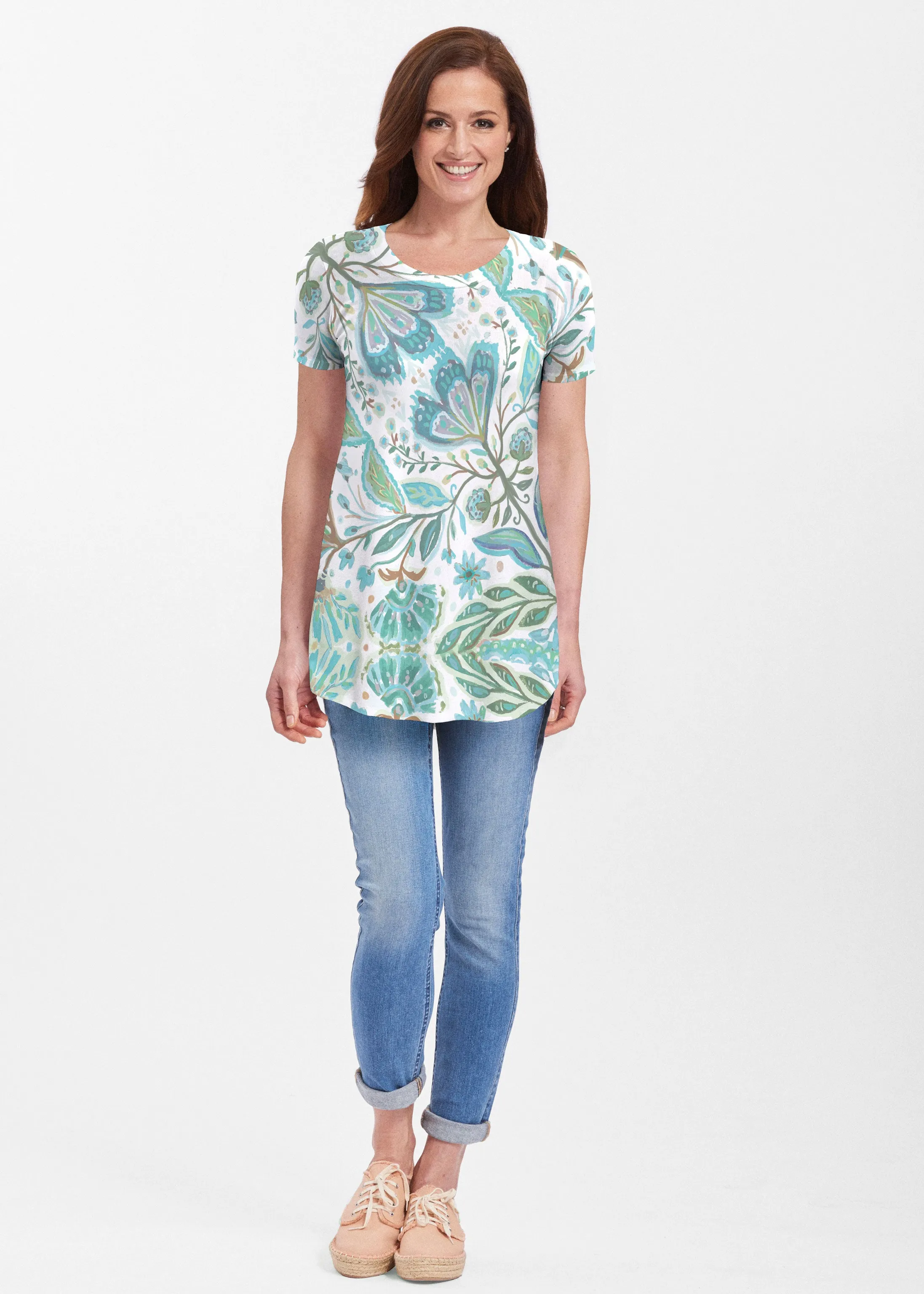 Spring Fantasy Green (17172) ~ Butterknit Short Sleeve Tunic