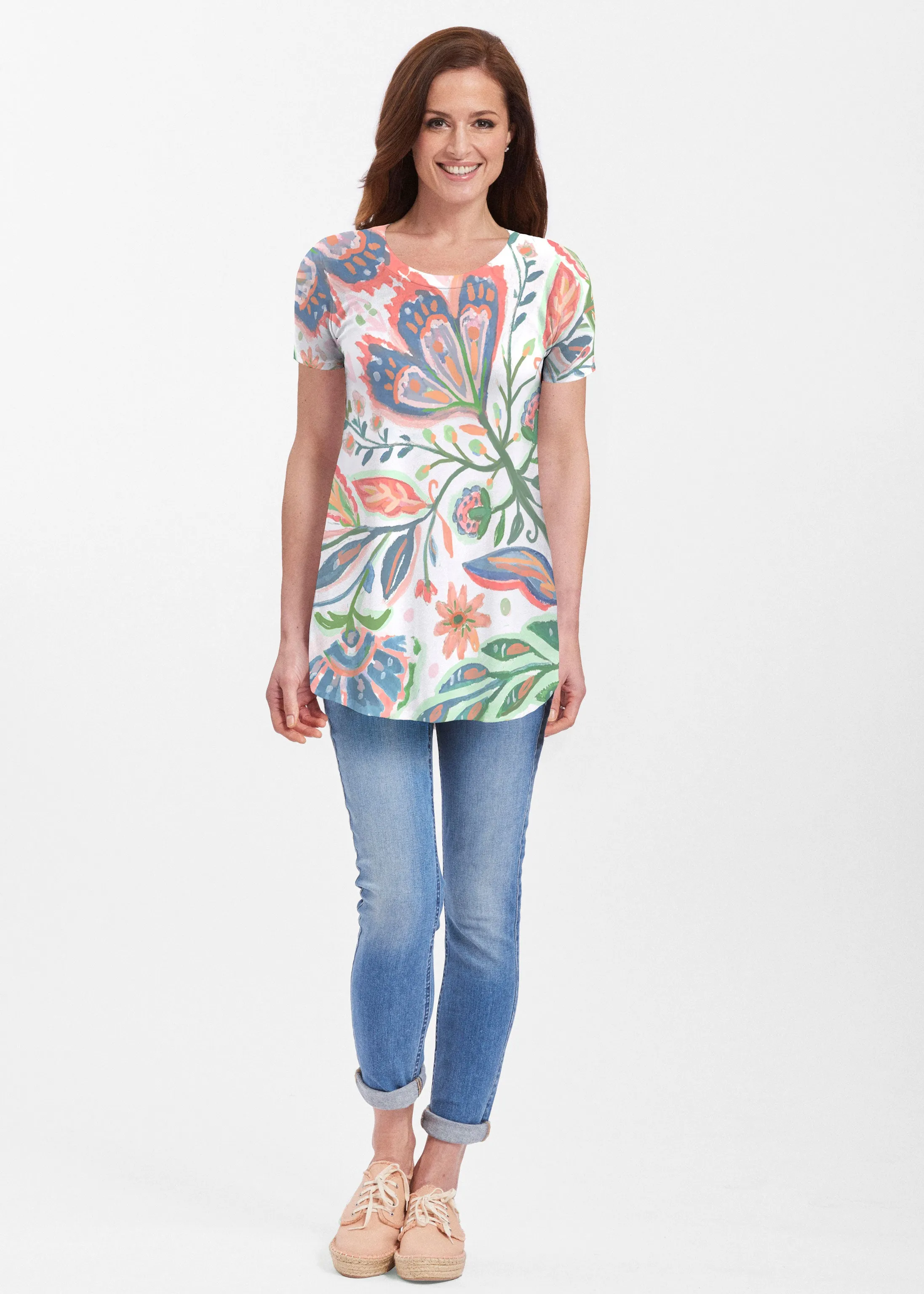 Spring Fantasy Pink (17225) ~ Butterknit Short Sleeve Tunic