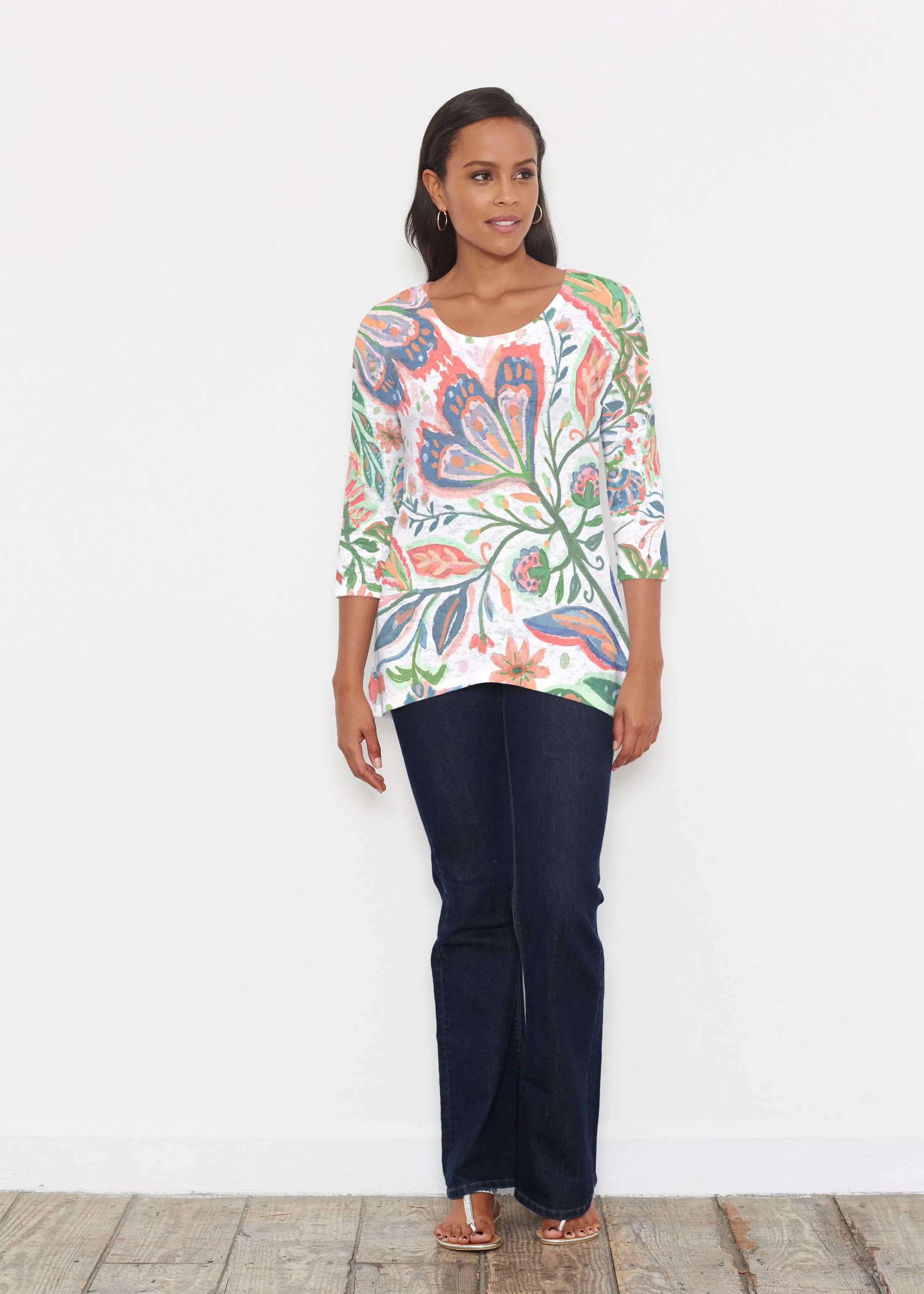 Spring Fantasy Pink (17225) ~ Katherine Hi-Lo Thermal Tunic