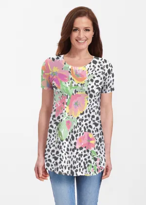 Spring Leopard (14225) ~ Butterknit Short Sleeve Tunic