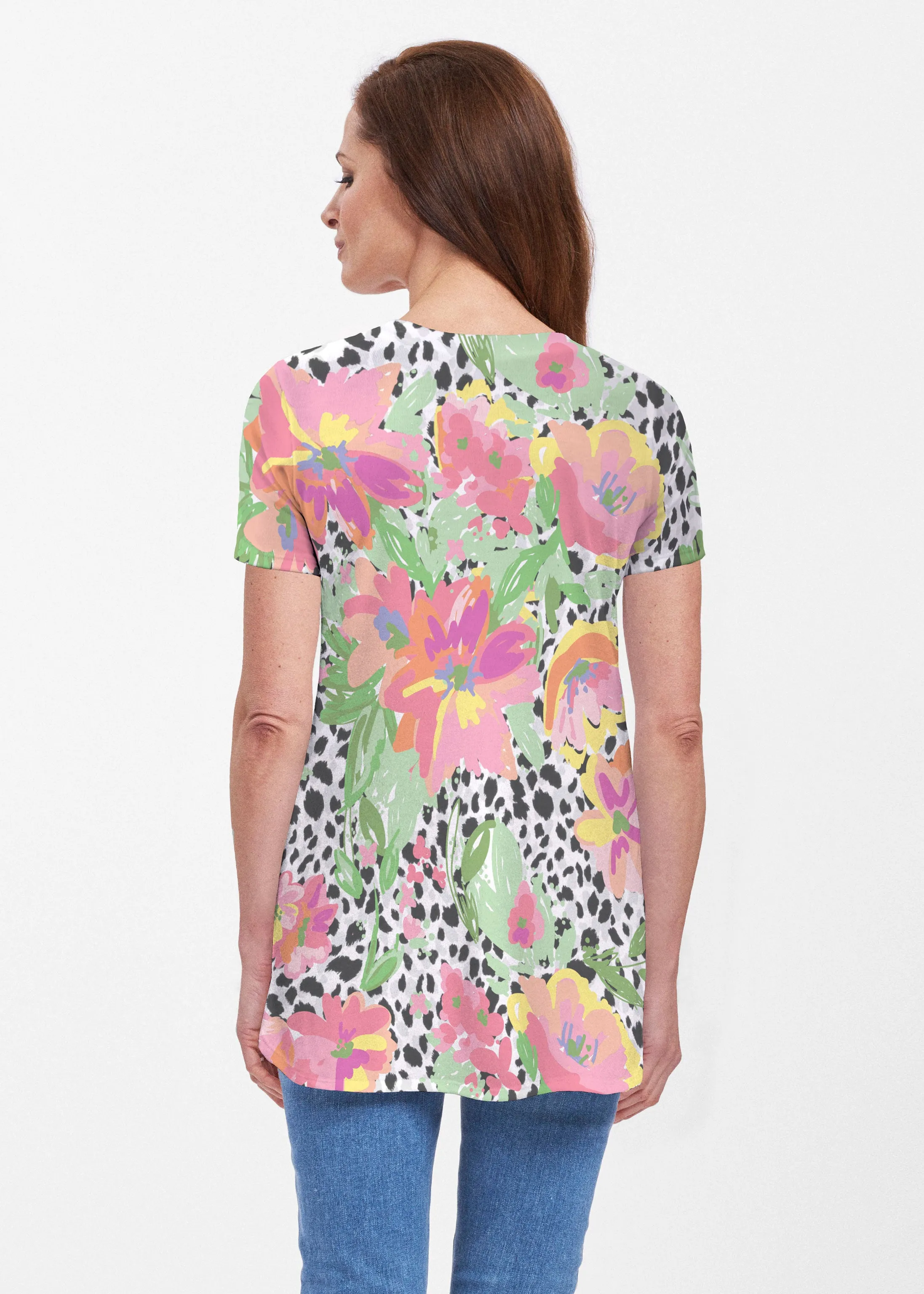 Spring Leopard (14225) ~ Butterknit Short Sleeve Tunic