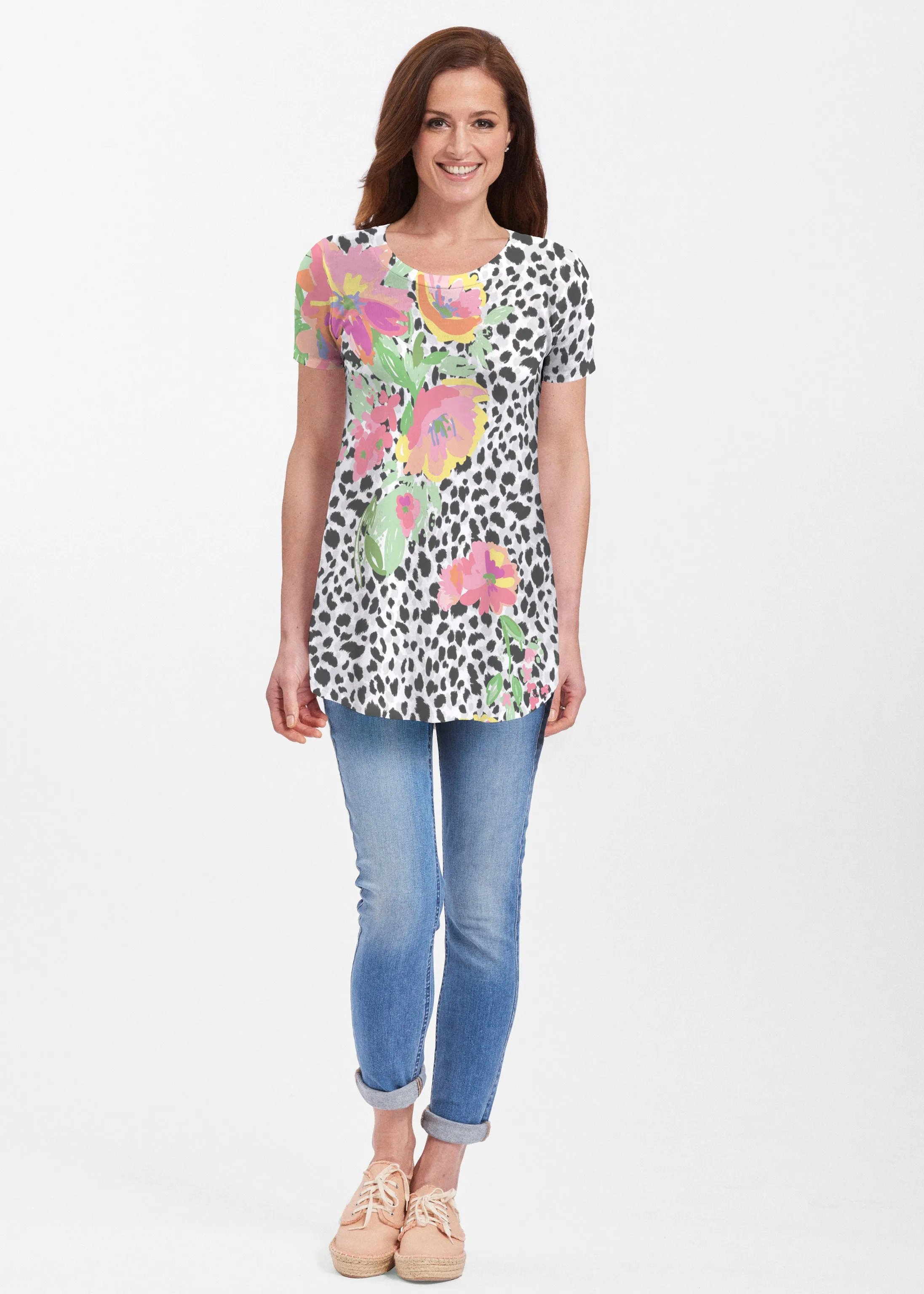 Spring Leopard (14225) ~ Butterknit Short Sleeve Tunic