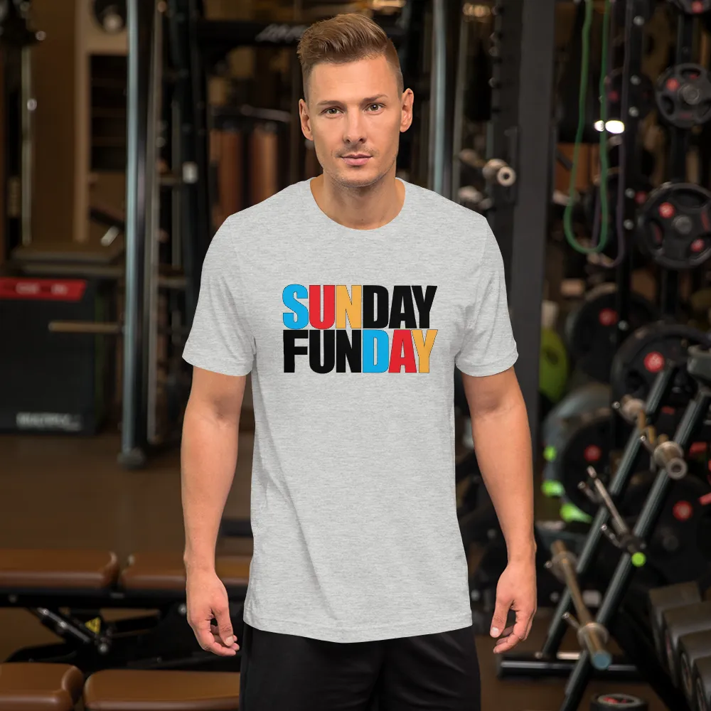 Sunday Funday Shirt | Funny Drinking T-shirt | Bar Party Short Sleeve Unisex T-shirt (4 Colors)