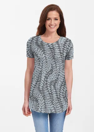 Textured Tracks Black (7720) ~ Butterknit Short Sleeve Tunic