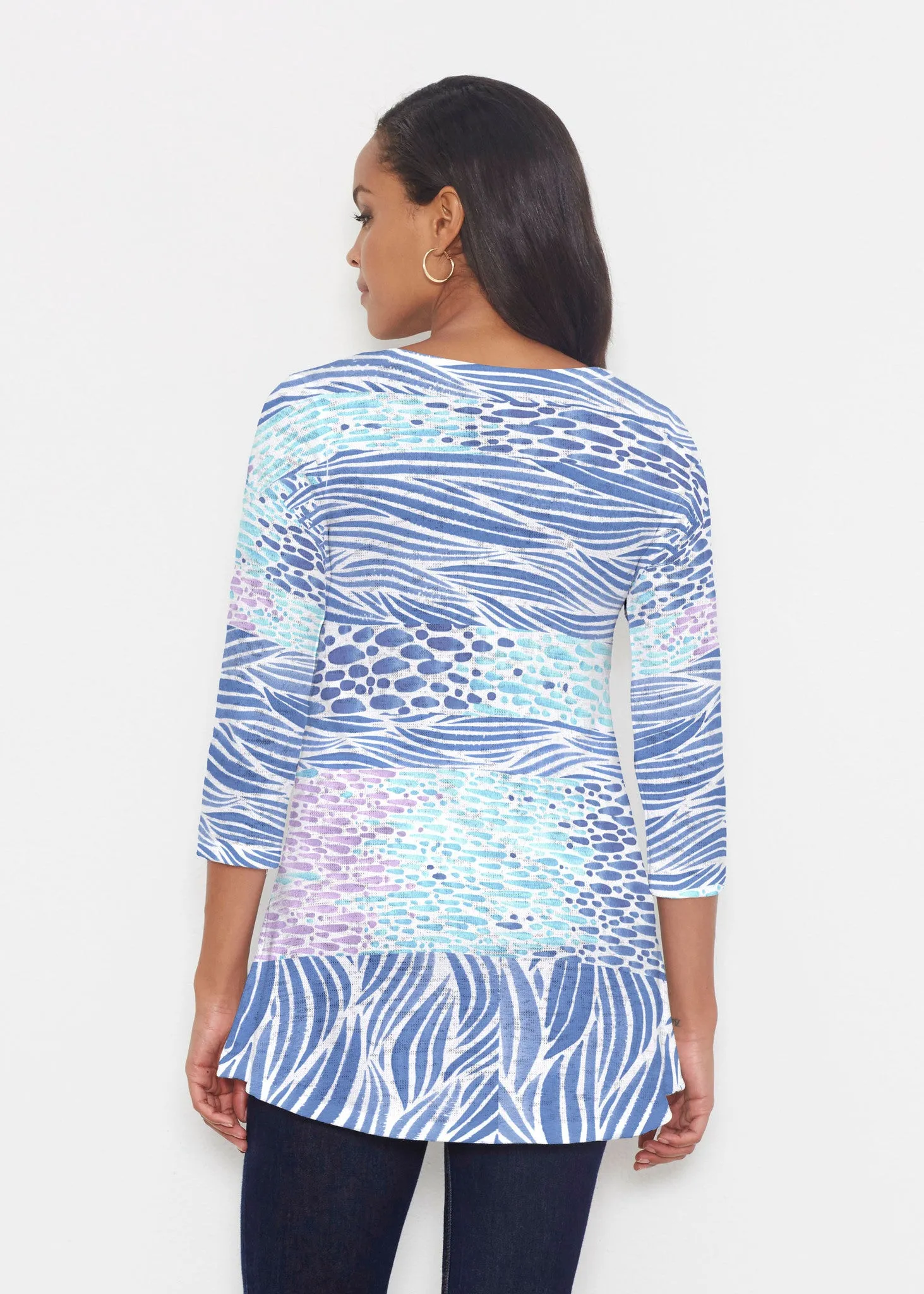 Tidal Stripe (11080) ~ Katherine Hi-Lo Thermal Tunic
