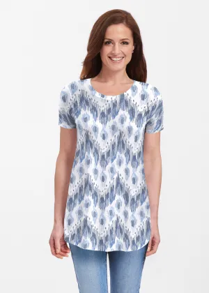 Tonal Waves Blue (7804) ~ Butterknit Short Sleeve Tunic
