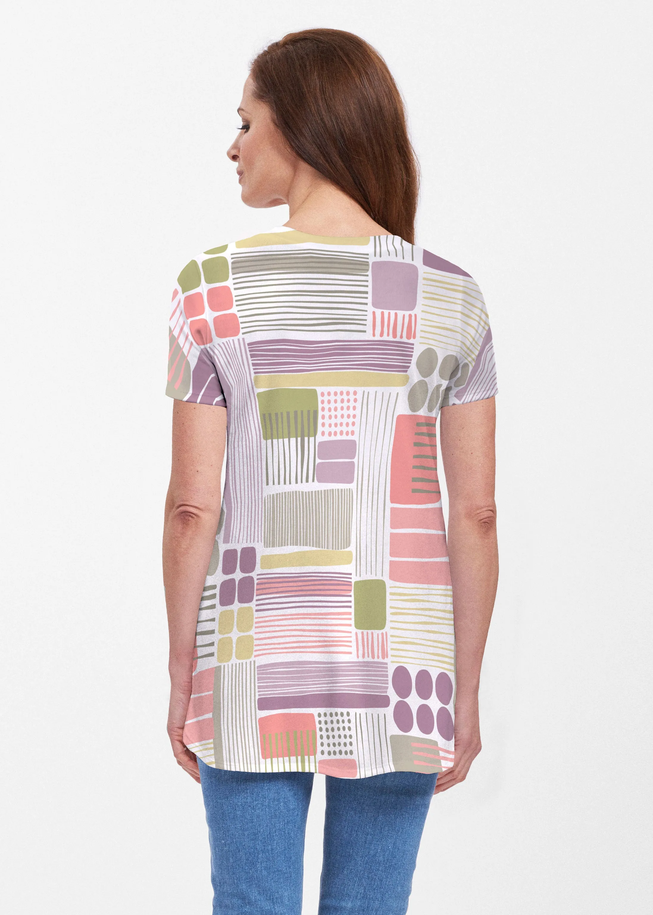 Transcendent Floral (13483) ~ Butterknit Short Sleeve Tunic