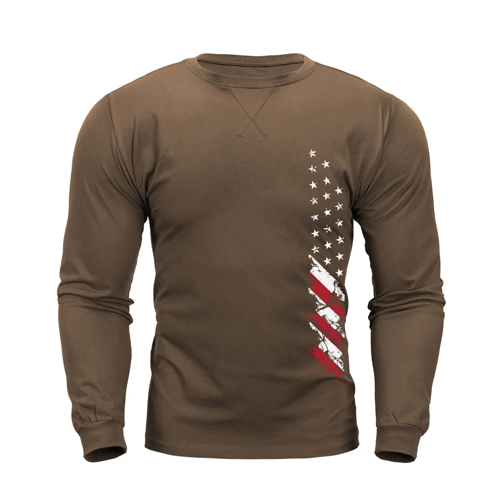 USA FLAG GRAPHIC CREWNECK LONG SLEEVE T-SHIRT