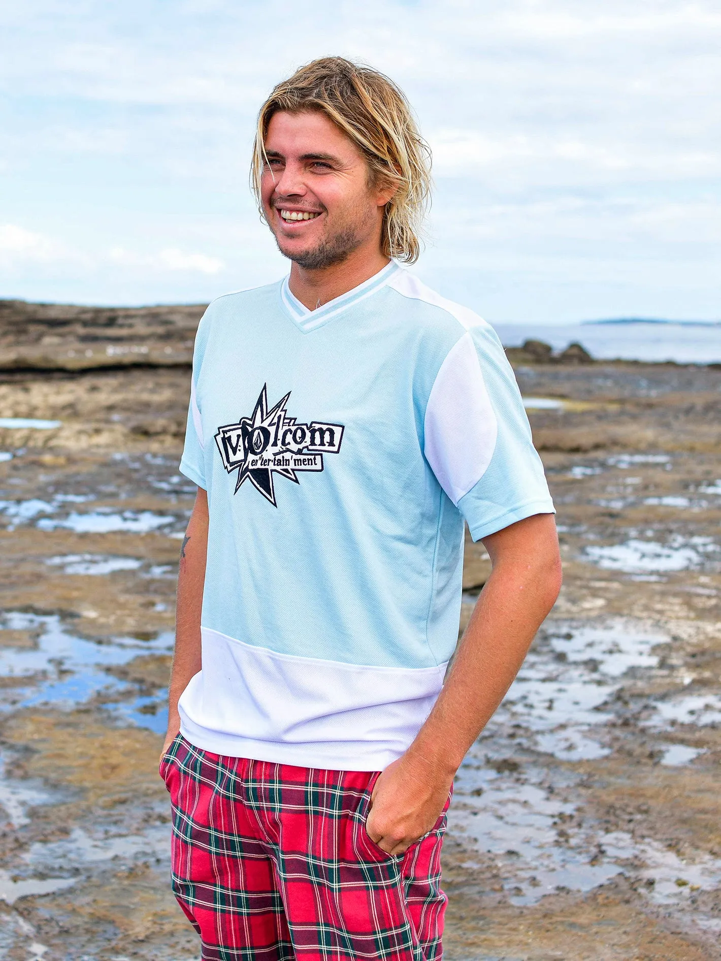 V Ent Noa Deane T-shirt - MISTY BLUE