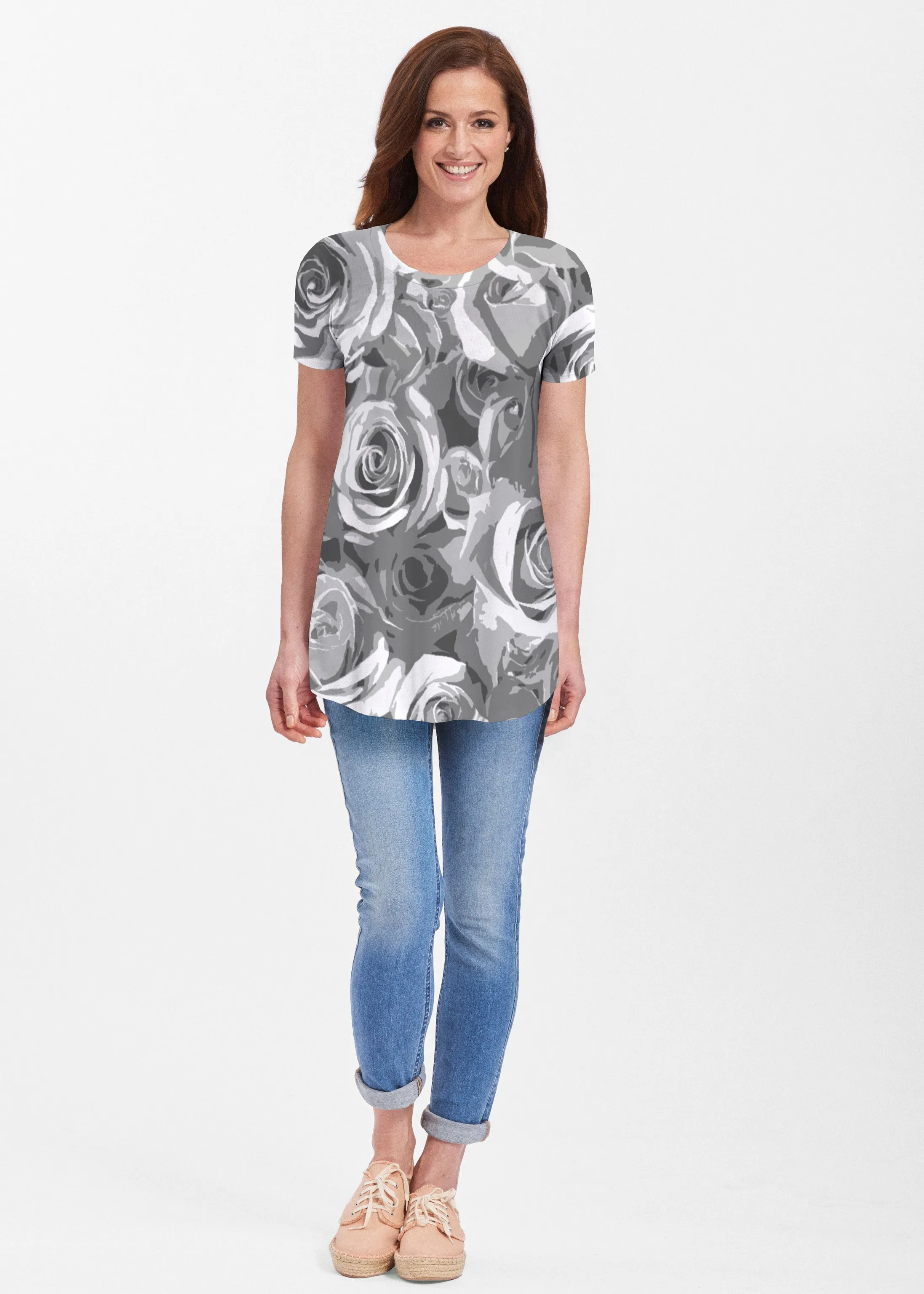 Vintage Rose (5165) ~ Butterknit Short Sleeve Tunic