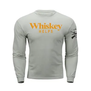 WHISKEY HELPS  GRAPHIC LONG SLEEVE T-SHIRT