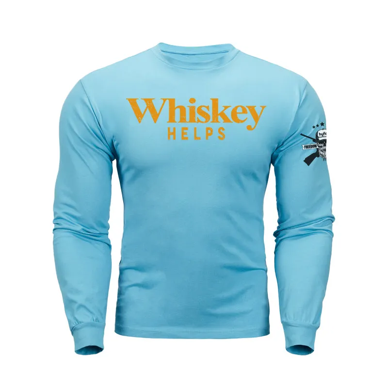WHISKEY HELPS  GRAPHIC LONG SLEEVE T-SHIRT