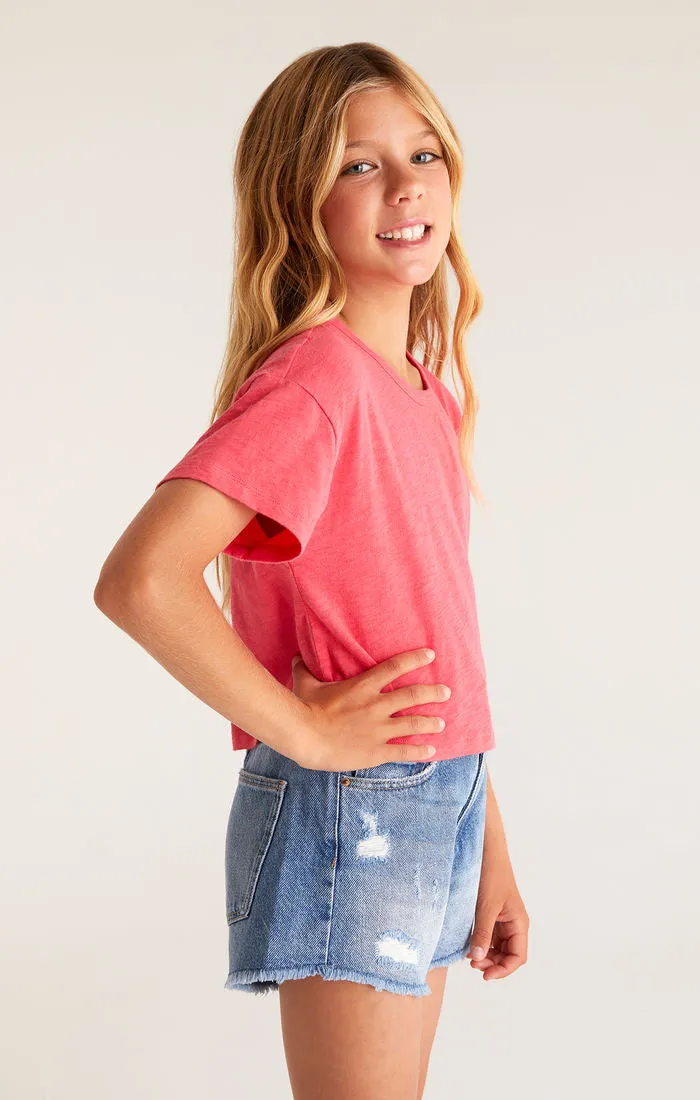 Z Supply Girls Nattie Tee - Strawberry