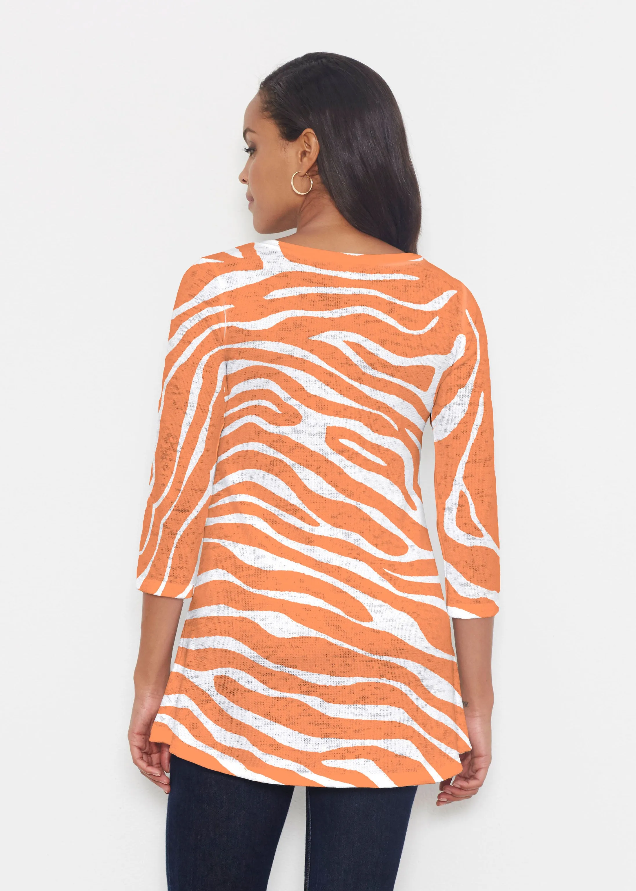 Zebra Orange (7042) ~ Katherine Hi-Lo Thermal Tunic
