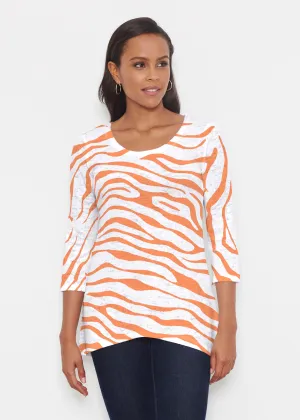 Zebra Orange (7042) ~ Katherine Hi-Lo Thermal Tunic